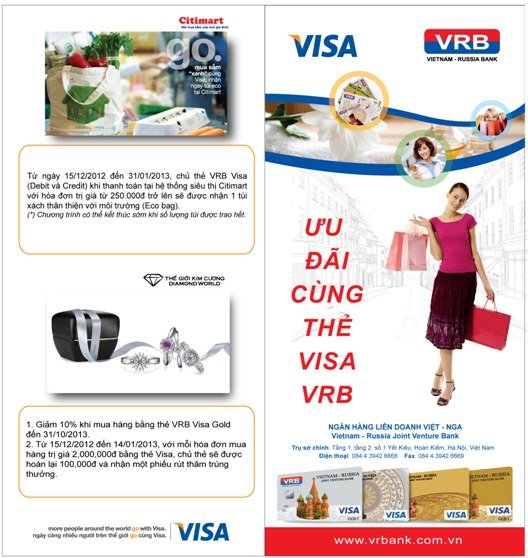 khuyến mãi ưu đãi thẻ VRB visa