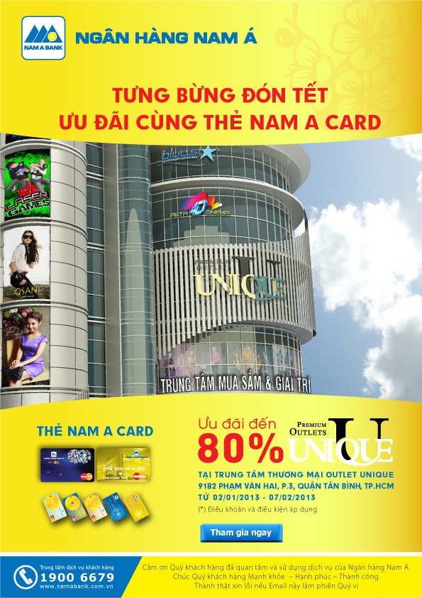 Nam Á Bank ưu đãi thẻ Mastercard