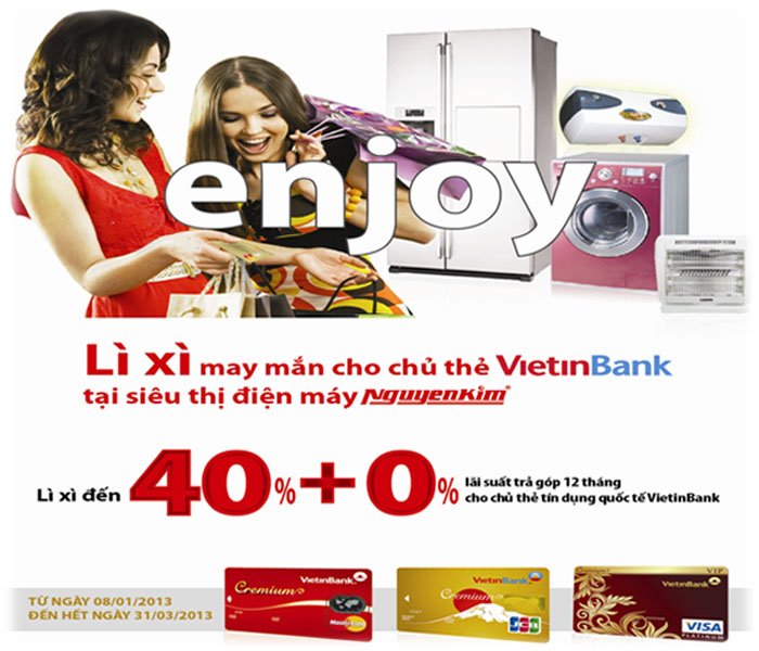 Vietinbank ưu đãi khuyến mãi vàng chủ thẻ tại Nguyễn kim