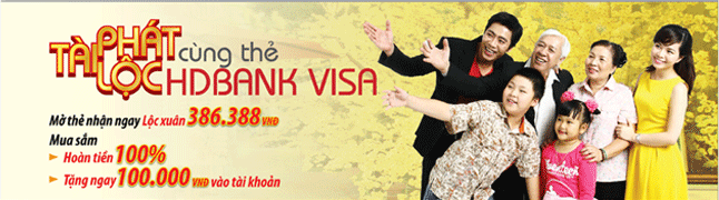 Chương trình khuyến mãi “Tài Phát Lộc cùng thẻ HDBank Visa”