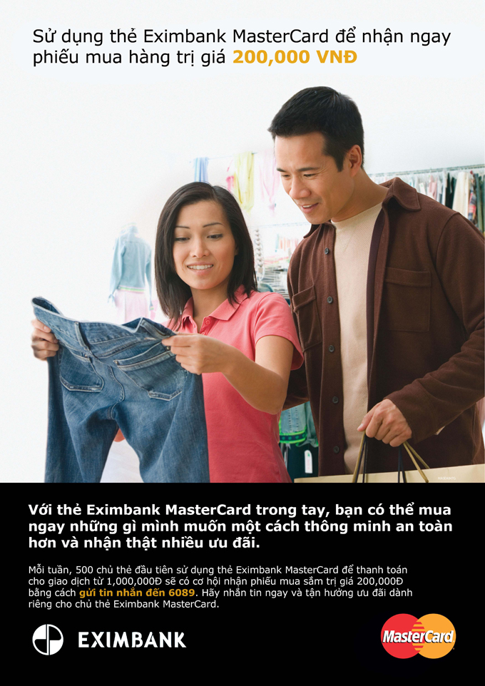 Eximbank ưu đãi Mastercard