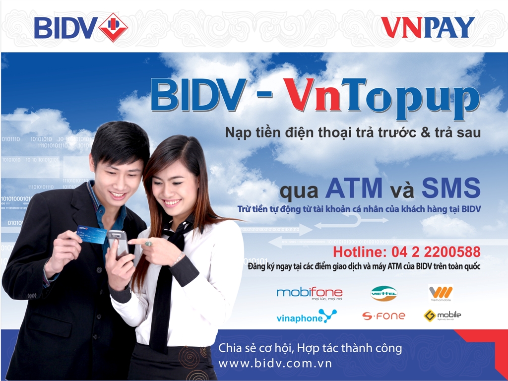 Nạp tiền VnTopup cho người khác như thế nào? Hiện nay BIDV có chương trình khuyến mại nào không?