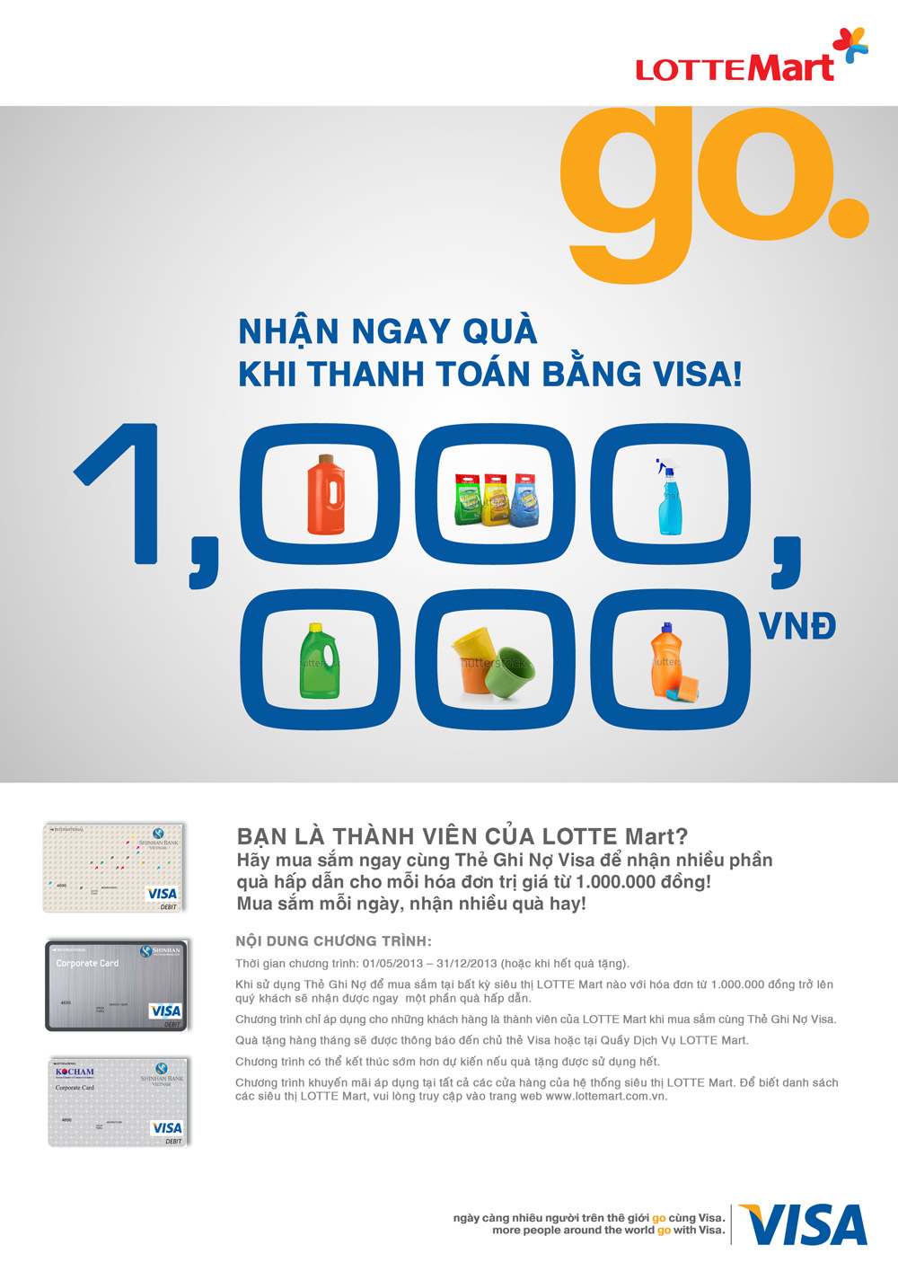 Shinhan ưu đãi thẻ ghi nợ Shinhan Visa tại Lotte Mart