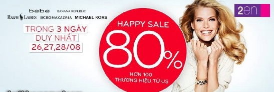 Khuyến mãi tưng bừng, giảm đến 80% cùng chương trình Happy Sale tại 2NE Fashion