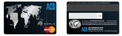 Làm thẻ tín dụng quốc tế ACB World MasterCard công nghệ chuẩn EMV