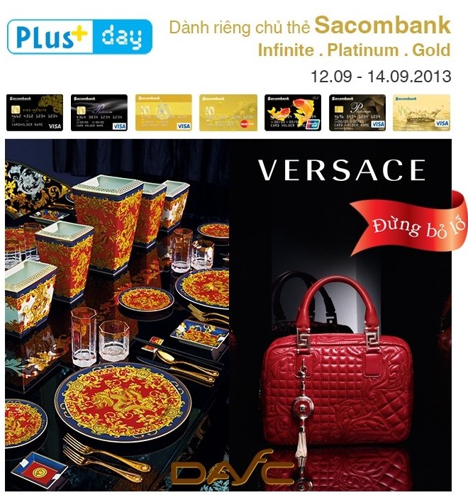 Thời trang Versace khuyến mại 20% bộ sưu tập Thu Đông cho thẻ SacomBank