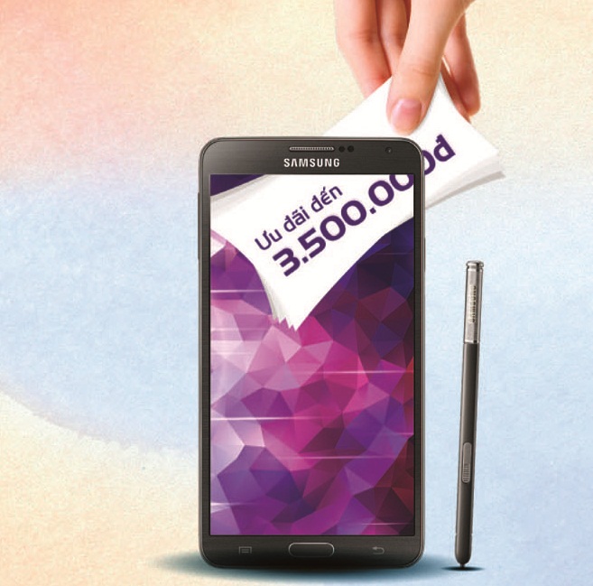 Khuyến mãi hấp dẫn lên đến 3.500.000 đồng khi mua điện thoại Samsung Galaxy Note 3