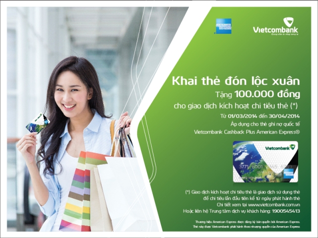 Kích hoạt thẻ ghi nợ Vietcombank đón lộc xuân hấp dẫn