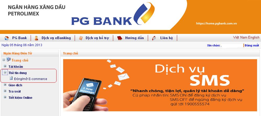 PG Bank hướng dẫn đăng ký giao dịch E-Commerce cho thẻ tín dụng quốc tế visa
