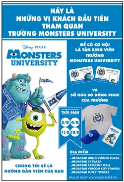 Hãy những vị khách đầu tiên tham quan trường Monsters University và sở hữu bộ đồng phục của trường với SUẤT CHIẾU ĐẶC BIỆT tại MegaStar