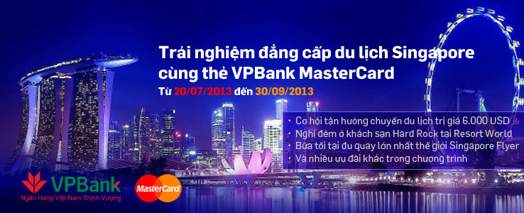 Trải nghiệm đẳng cấp du lịch Singapore cùng thẻ VPBank MasterCard