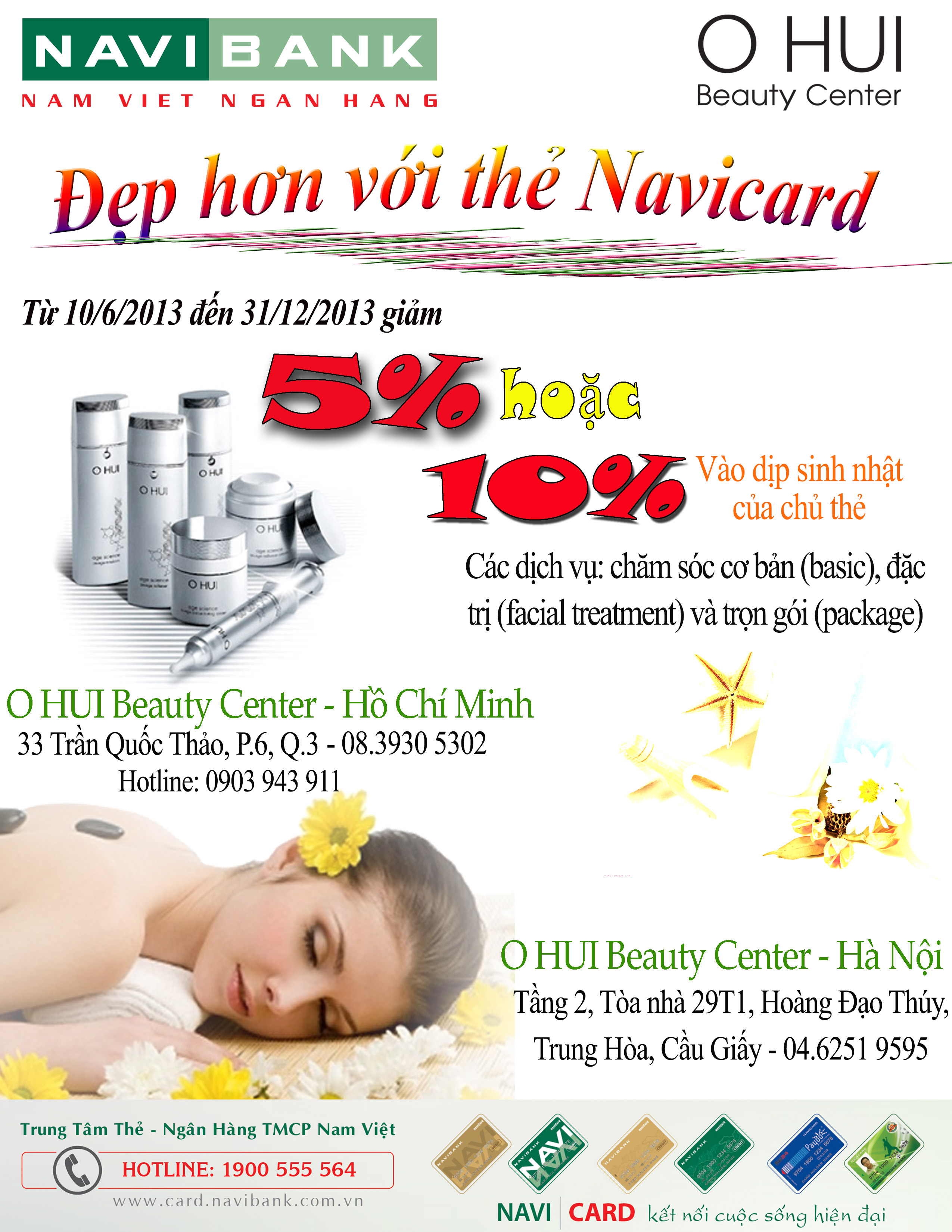 Sở hữu Navicard nhận ưu đãi chăm sóc da đẳng cấp đến từ Ohui Beauty Center