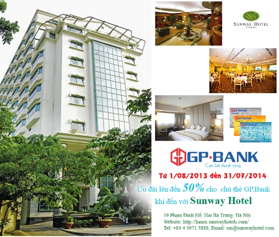 Khách sạn Sunway ưu đãi lên đến 50% dành cho chủ thẻ GP Bank