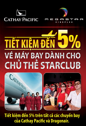 Tiết kiệm 5% vé máy bay dành cho chủ thẻ StarCLUB
