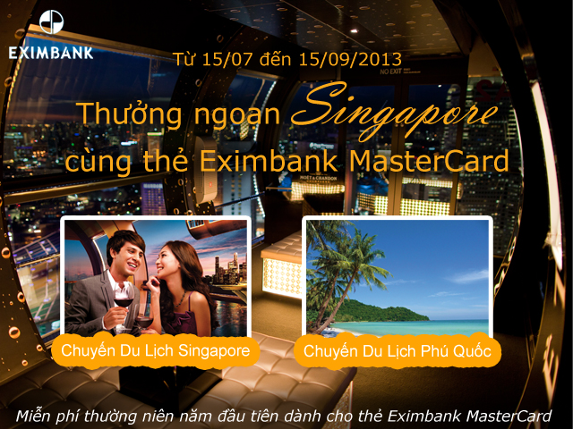 Thưởng ngoạn Singapore cùng thẻ Eximbank-MasterCard