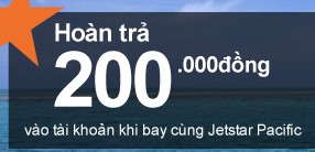 Jetstar hoàn 200.000 VND cho chủ thẻ SacomBank JCB khi mua vé máy bay