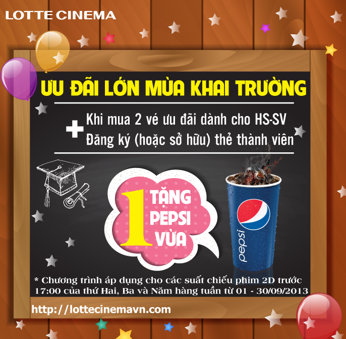 Lotte Cinema khuyến mãi đặc biệt cho học sinh, sinh viên
