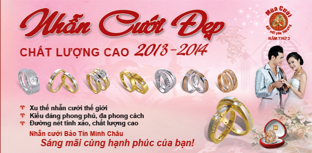 Cơ hội trúng 60 triệu đồng khi mua nhẫn cưới tại Bảo Tín Minh Châu