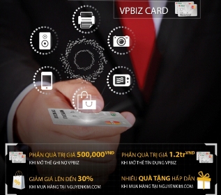 Nguyễn Kim khuyến mại mua sắm trực tuyến bằng VPBiz Card