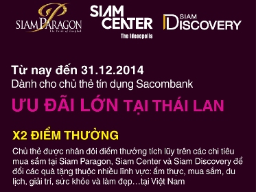 Du lịch Thái Lan nhận ưu đãi lớn với thẻ tín dụng Sacombank